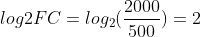 log2 fold change calculation